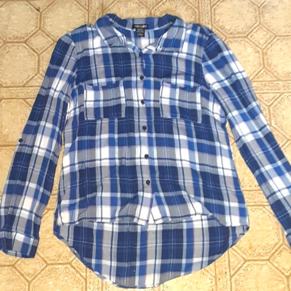 Bule plaid button down shirt
